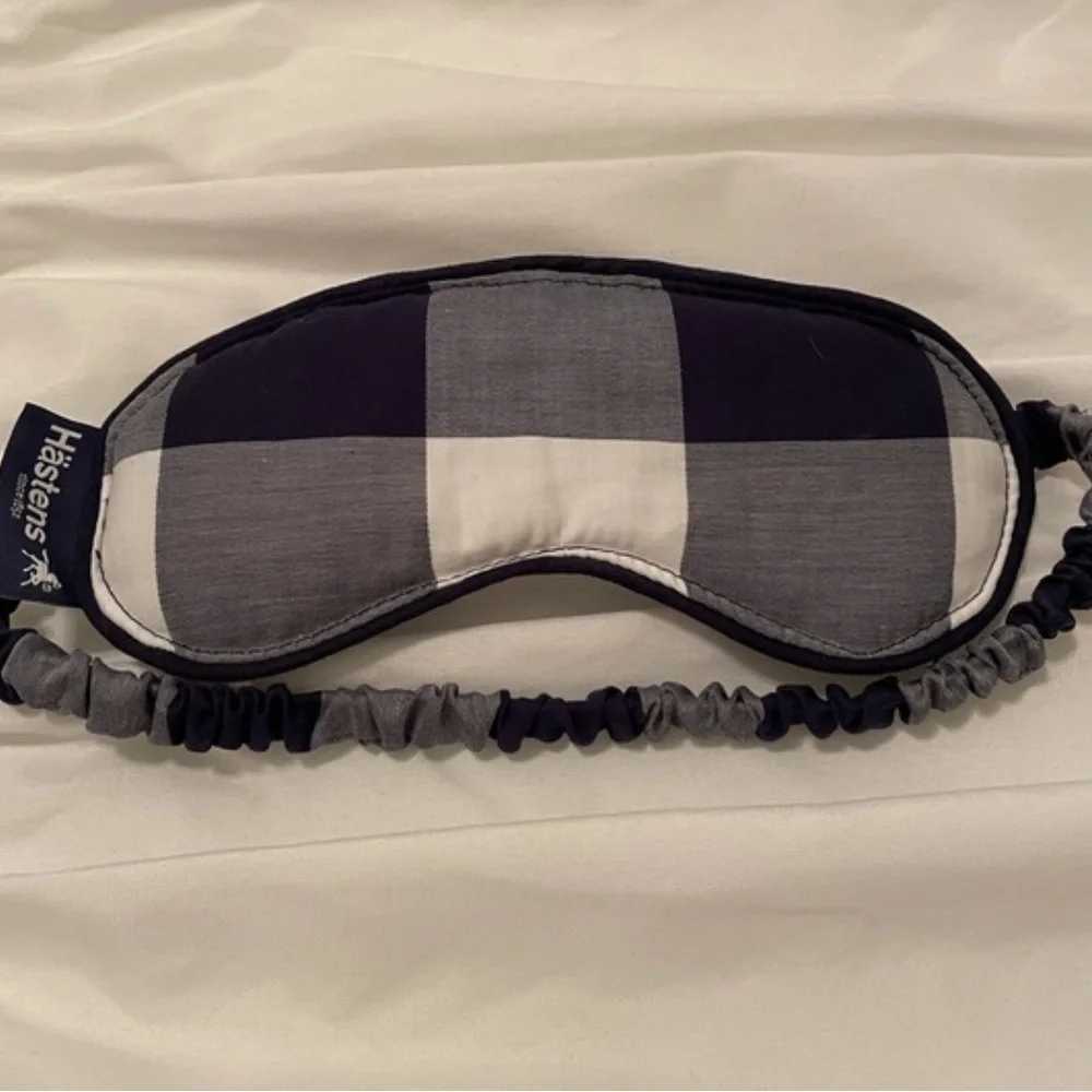 Hästens Blue and White Checkered Sleep Mask